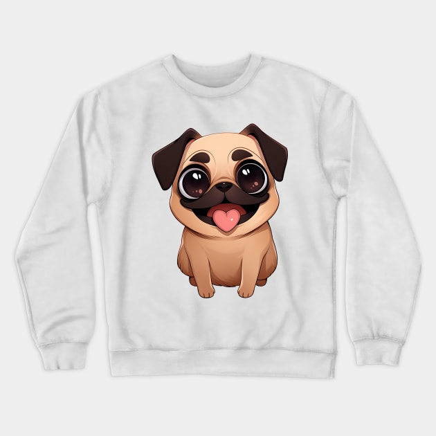 Cute Pug Crewneck Sweatshirt by Chromatic Currents